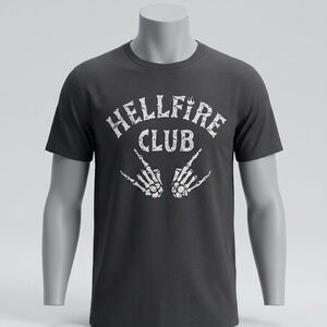 NEW MAD Engine Black Hellfire Club Graphic Tee
